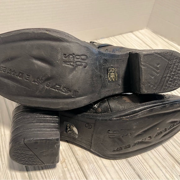 🔥AS98 ‘Jase’ Floral Leather Ankle Boots | Sz 41 9.5-10 - Picture 9 of 14